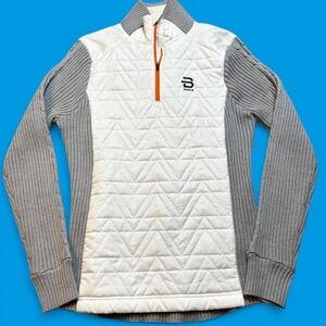 Bjorn Daehlie Sweater Womens Large‎  Wool Blend Quarter Zip Long Sleeve